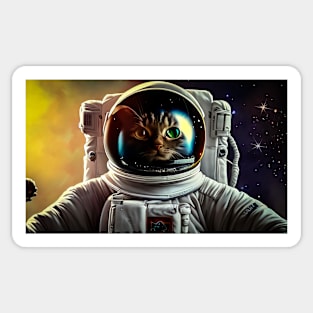 cat astronaut stars Sticker